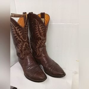 Vintage Iguana Boots Nocona Men's Lizard Exotic Leather Sz 8D Style 28170